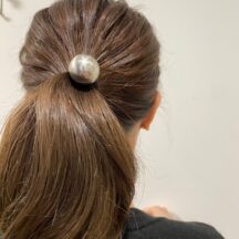 ヘアゴム　メタルボール　大人かわいい　オフィスアイテム　シルバー