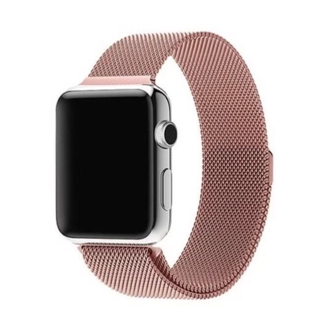 アップルウォッチバンド　マグネット　ピンク　金属