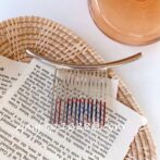 ヘアアクセサリー　コーム　メタルコーム　シルバー　韓国ヘアアクセサリー