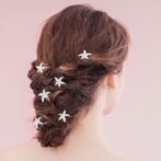 ヘアクリップ　ヘアピン　ヒトデピン　ストーン　ヘアアレンジ　結婚式ヘアアレンジ