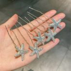 ヘアクリップ　ヘアピン　ヒトデピン　ストーン