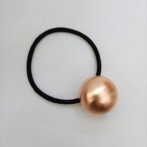 ヘアゴム　ボールヘアゴム　ピンクゴールド　メタル