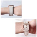 アップルウォッチバンド　ピンクベージュ　アイボリー　革