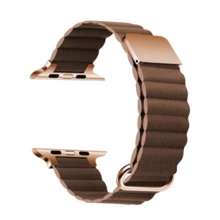 マグネット式　アップルウォッチバンド　PUレザー　ブラウン