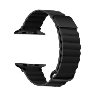 マグネット式　アップルウォッチバンド　PUレザー　ブラック