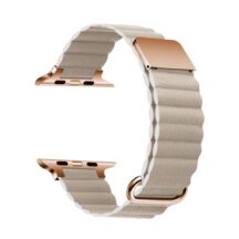 マグネット式　アップルウォッチバンド　PUレザー　ベージュ