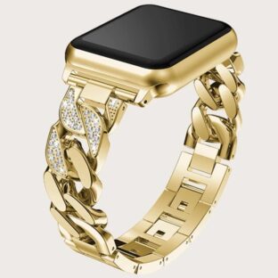 アップルウォッチ　キラキラ　メタルベルト　ステンレスベルト　ゴールド