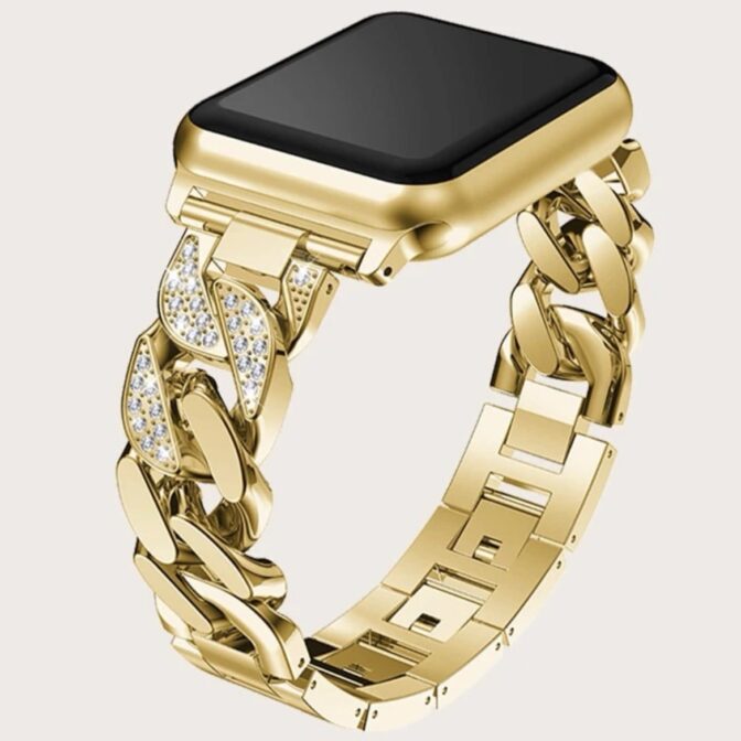 Apple Watch ベルト　アップルウォッチベルト　キラキラ　ステンレス　ストーン　ゴールド