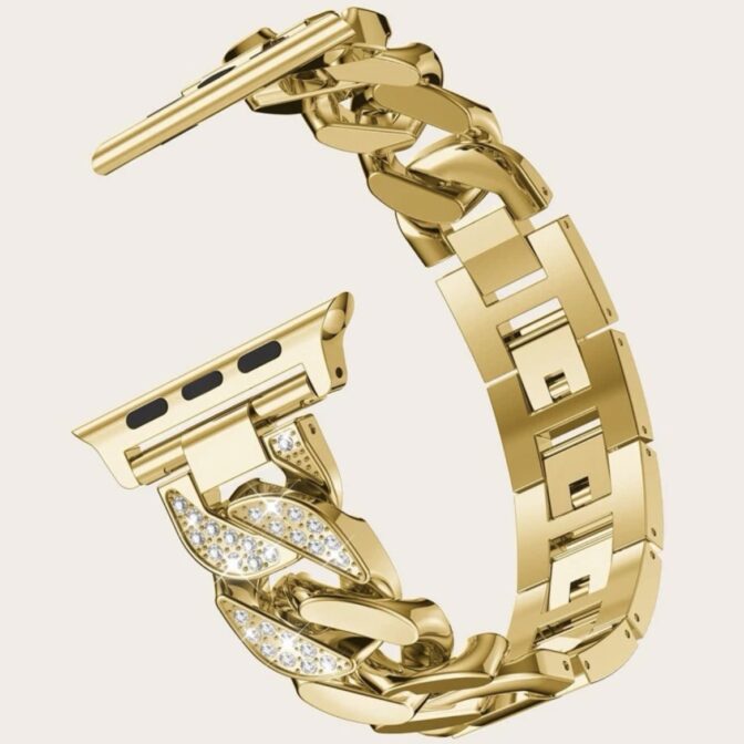 Apple Watch ベルト　アップルウォッチベルト　キラキラ　ステンレス　ストーン　ゴールド