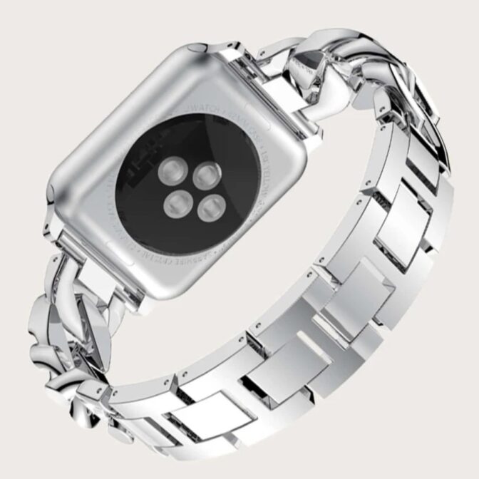Apple Watch ベルト　アップルウォッチベルト　キラキラ　ステンレス　ストーン　シルバー