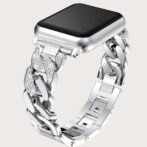 Apple Watch ベルト　アップルウォッチベルト　キラキラ　ステンレス　ストーン　シルバー