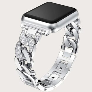 アップルウォッチ　キラキラ　メタルベルト　ステンレスベルト　シルバー