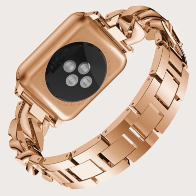 Apple Watch ベルト　アップルウォッチベルト　キラキラ　ステンレス　ストーン　ピンクゴールド