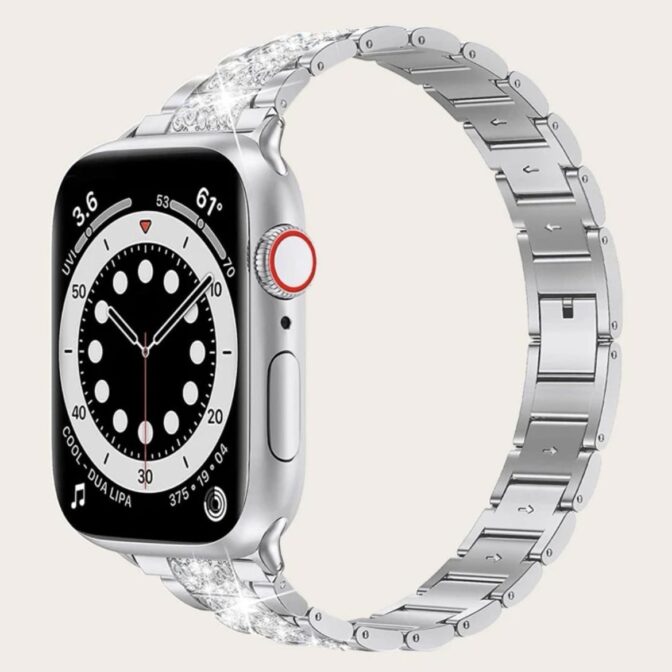 Apple Watch ベルト　アップルウォッチベルト　キラキラ　ステンレス　ストーン　シルバー