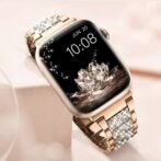 Apple Watch ベルト　アップルウォッチベルト　キラキラ　ステンレス　ストーン　ピンクゴールド