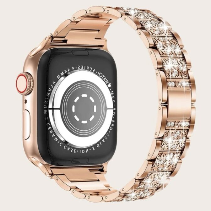 Apple Watch ベルト　アップルウォッチベルト　キラキラ　ステンレス　ストーン　ピンクゴールド
