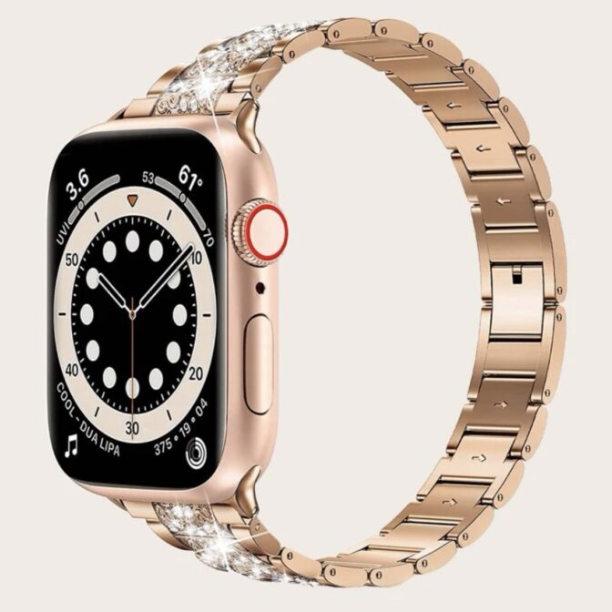 Apple Watch ベルト　アップルウォッチベルト　キラキラ　ステンレス　ストーン　ピンクゴールド