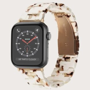 アップルウォッチ　軽やかバンド　プラスチック×ステンレス　白べっこう