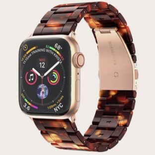 アップルウォッチ　軽やかバンド　プラスチック×ステンレス　べっこう