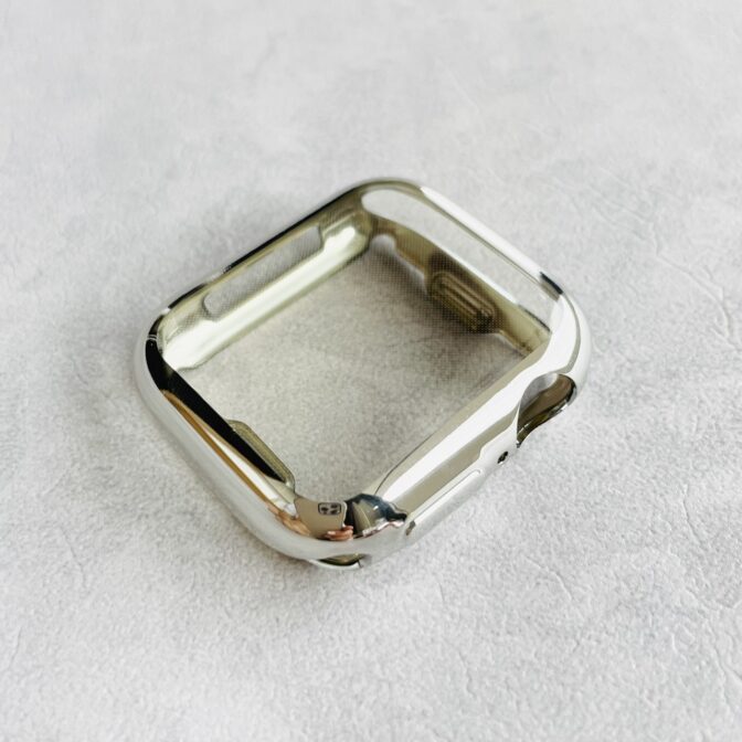 Apple Watch アップルウォッチ　全面カバー　メタリックカラー　TPU 　柔らか　シルバー　銀