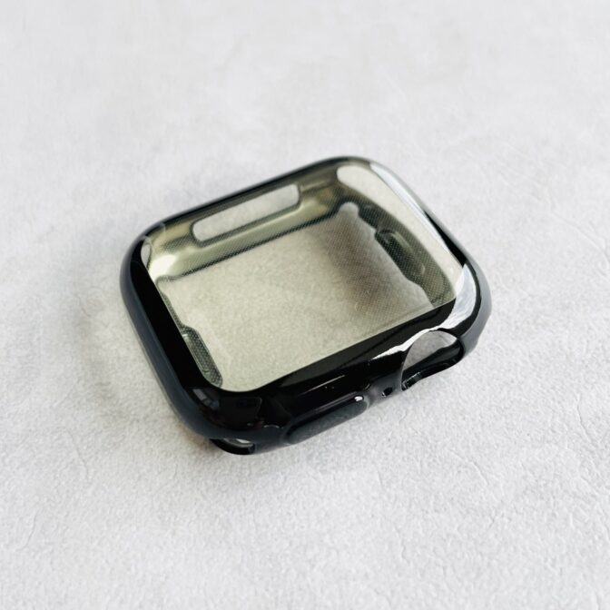 Apple Watch アップルウォッチ　全面カバー　メタリックカラー　TPU 　柔らか　黒　ブラック