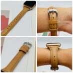 アップルウォッチ　バンド　細身　ナチュラルブラウン