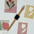 アップルウォッチ　バンド　細身　ナチュラルブラウン