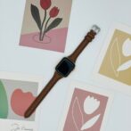 アップルウォッチ　バンド　細身　ブラウン
