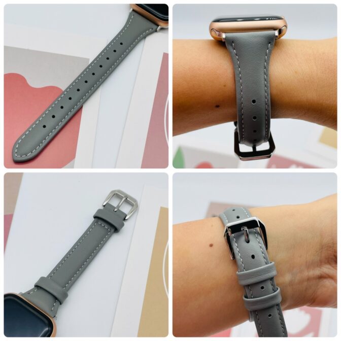 アップルウォッチ　バンド　細身　グレー