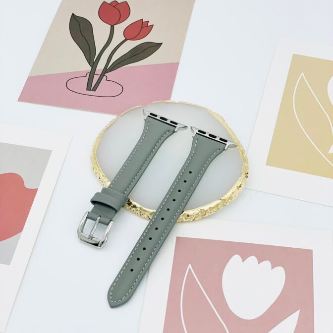 アップルウォッチ　バンド　細身　グレー