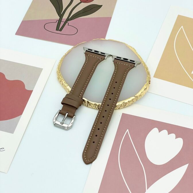 アップルウォッチ　バンド　細身　ココアブラウン