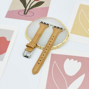 アップルウォッチ　細身レザーバンド　サンディブラウン