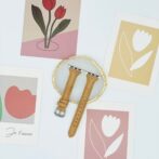 アップルウォッチ　バンド　細身　ナチュラルブラウン