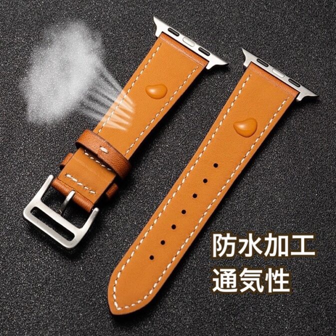 アップルウォッチ　本革ベルト　ブラウン