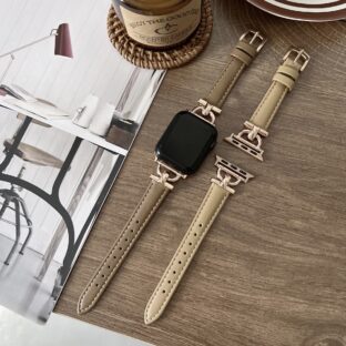 アップルウォッチベルト　バンド　華奢見え　ゴールド　くすみカラー　PUレザー