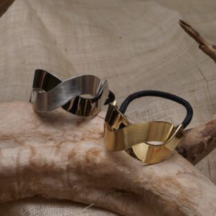 シルバー＆ゴールド セット メタル プレート ヘアゴム ヘアアクセ 韓国